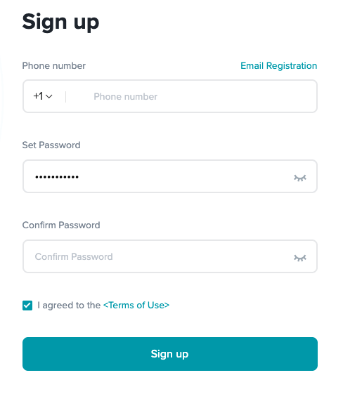 Signing up on the Bitget